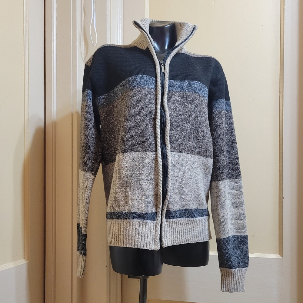 Vintage Alberto Cardinali Color Blocked Zip Up Sweater Men's L
